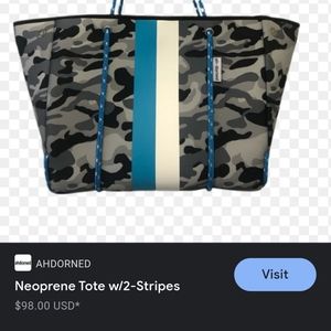 Neoprene Ah Dorned camo tote bag with coin purse